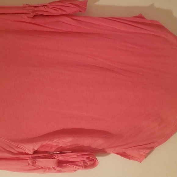New York & Company V Neck  Blouse 3/4 sleeve, Coral Top - Picture 8 of 8